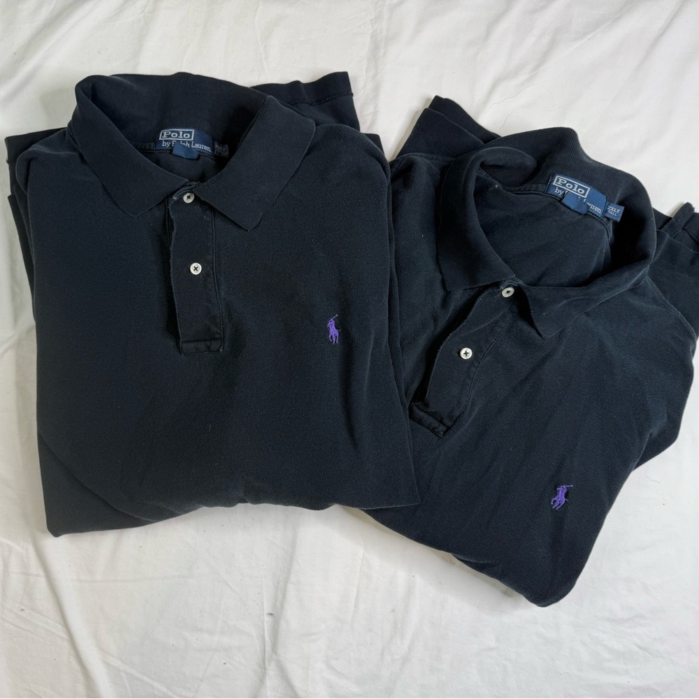 Lot Of 2 Ralph Lauren Polo Shirt Mens 2XLT Black Golf Long Sleeve A030325